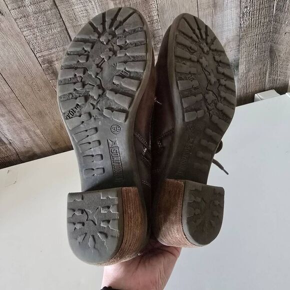 Pikolinos Brown Floral Embossed Ankle Booties 38 - Picture 8 of 8